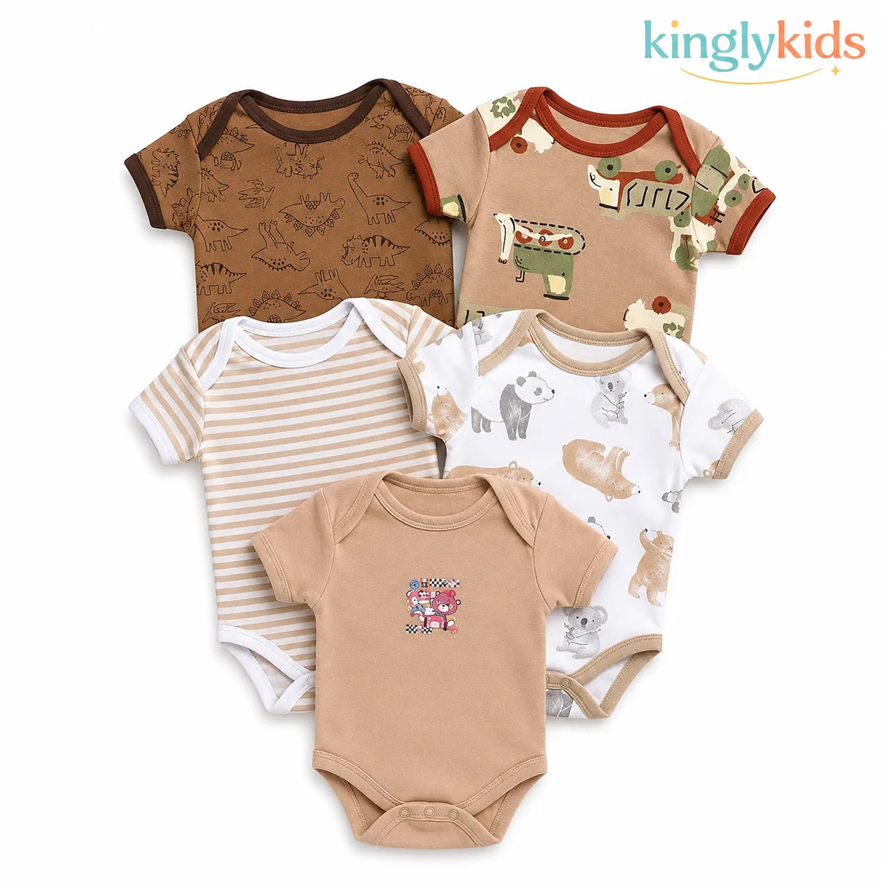 Kingly Kids Cotton Half-Sleeve Romper Sleepsuit