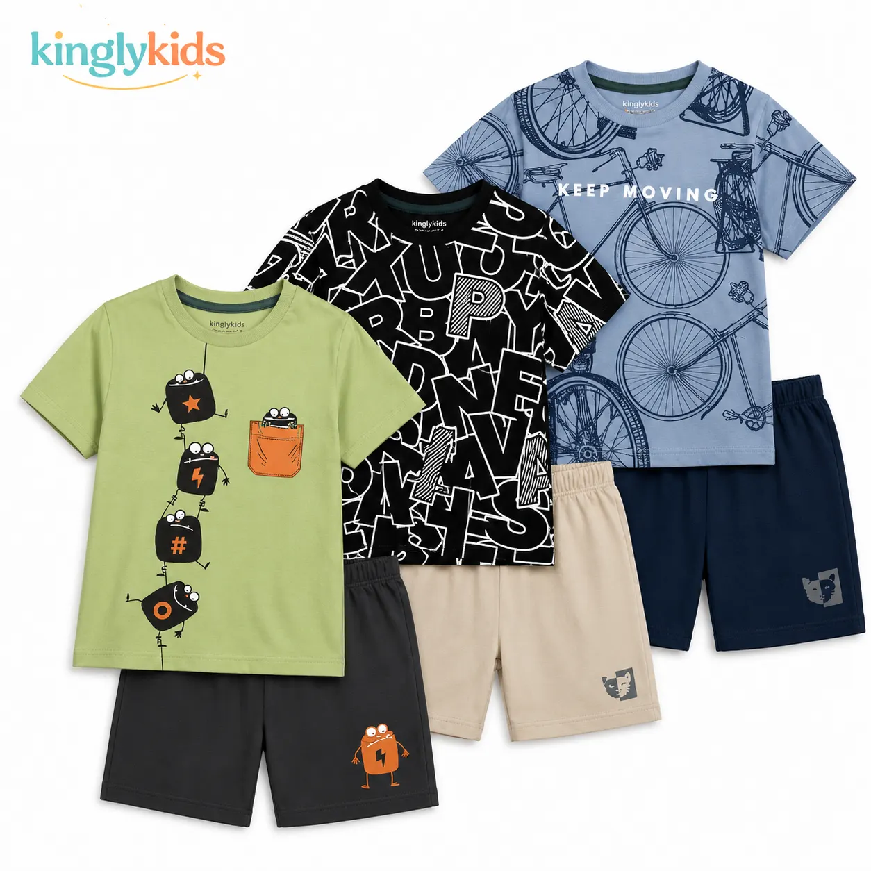 Boys Printed T-Shirt & Shorts Clothing Set