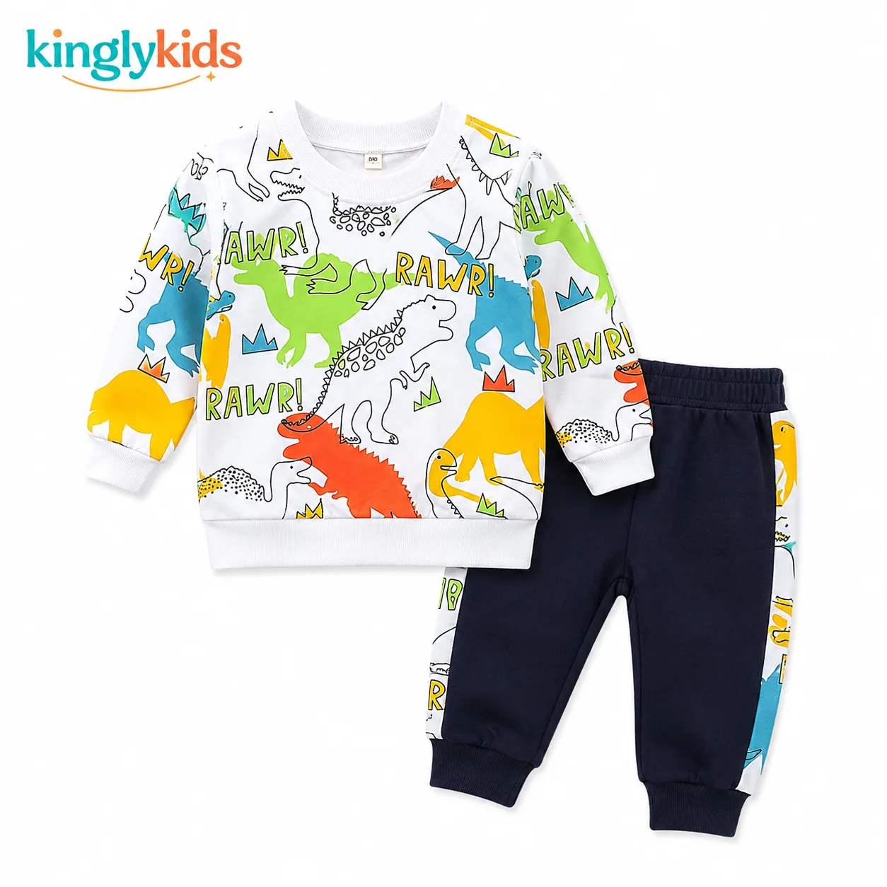 Boys Cotton Printed Sweatshirt & Joggers Set