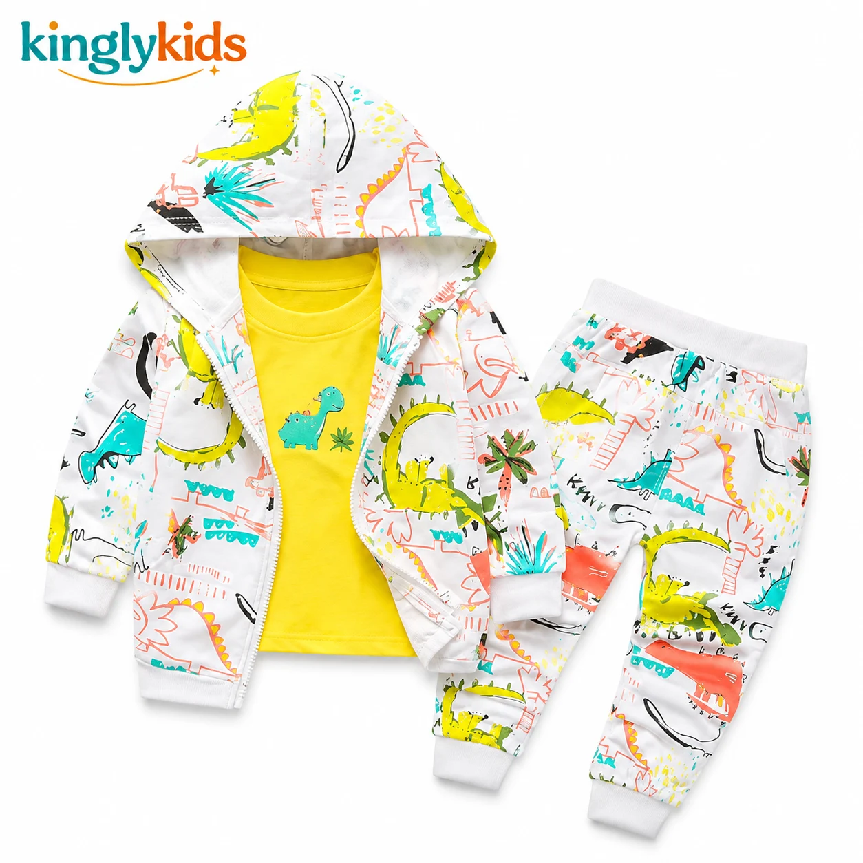 Cotton Printed Hoodie Sweatshirt & Joggers Set for Boys