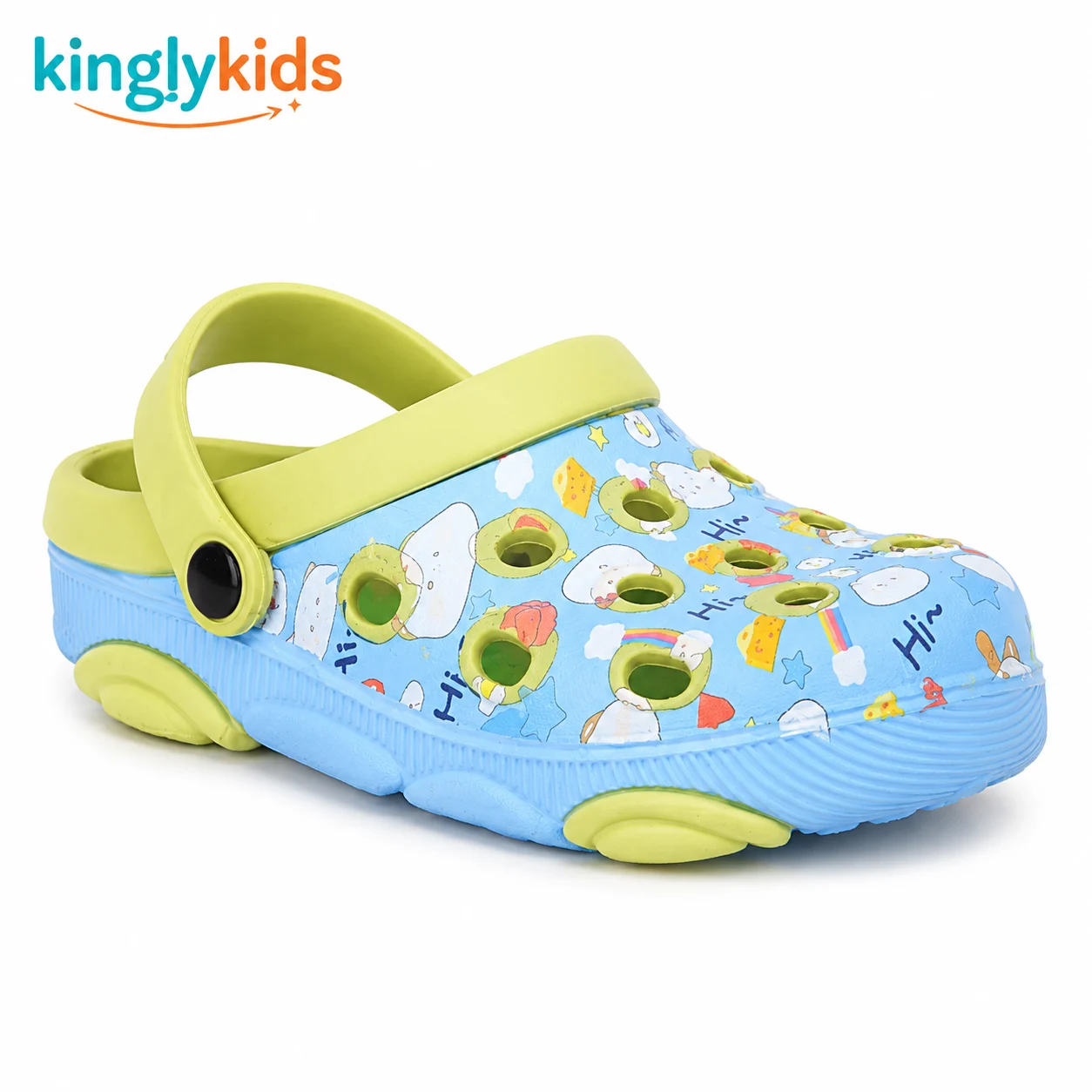 Sky Blue Casual Sling-Back Clogs for Kids