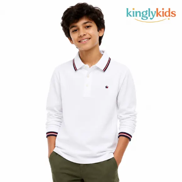 Long-Sleeve Quick-Dry Polo Shirt for Boys