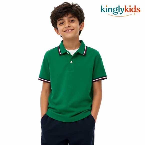  Boys' Quick-Dry Cotton Blend Polo Shirt
