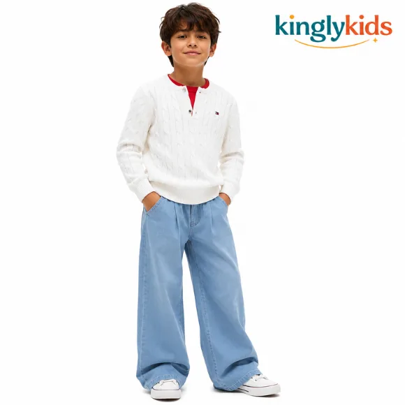 Boys' Cable Knit Cotton Cardigan