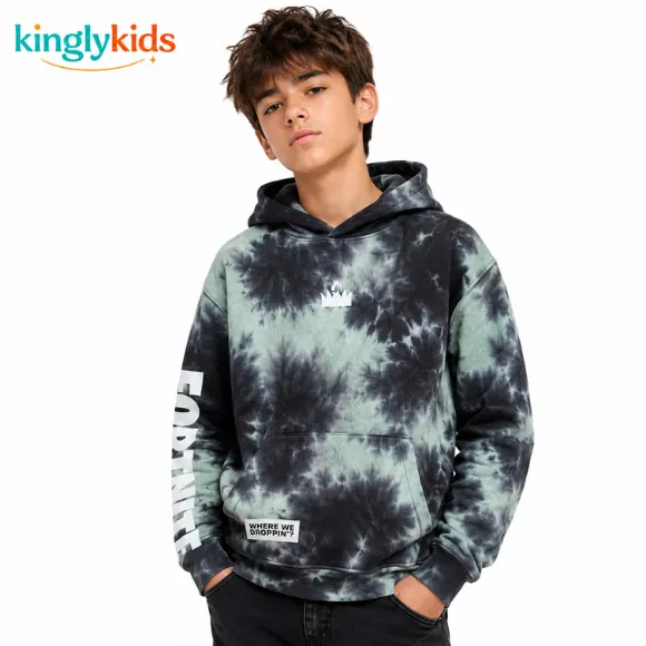 Printed Brushed-Inside Hoodie for Kids