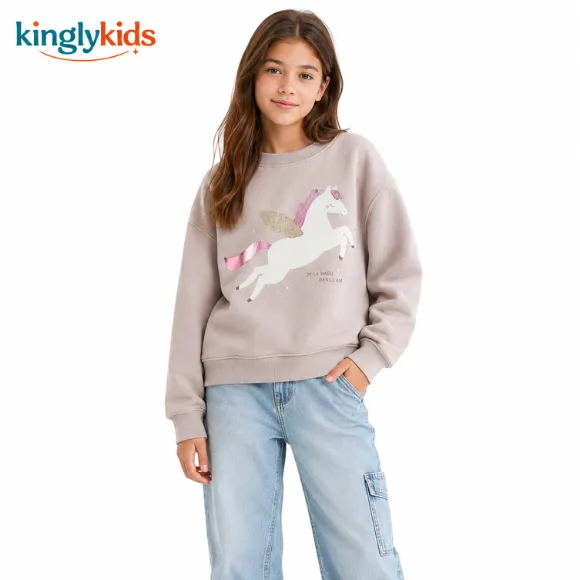 Brushed Cotton Blend Motif Sweatshirt for Infants & Toddlers