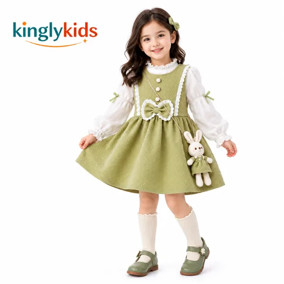 Cotton Fit & Flare Knee-Length Dress for Girls