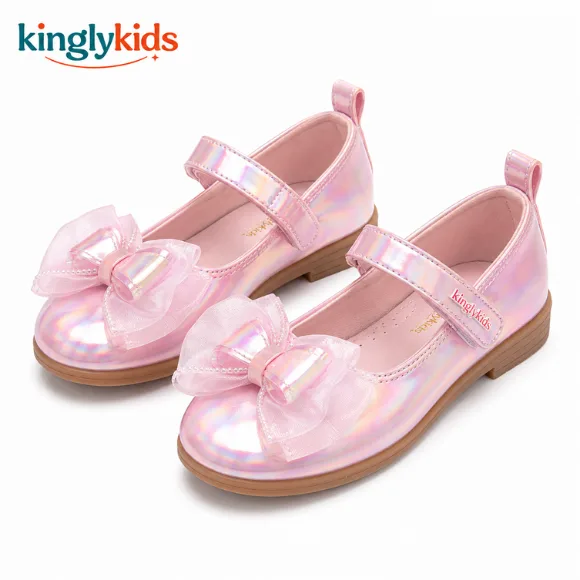 Pink Butterfly Design Mary Jane Flats for Girls