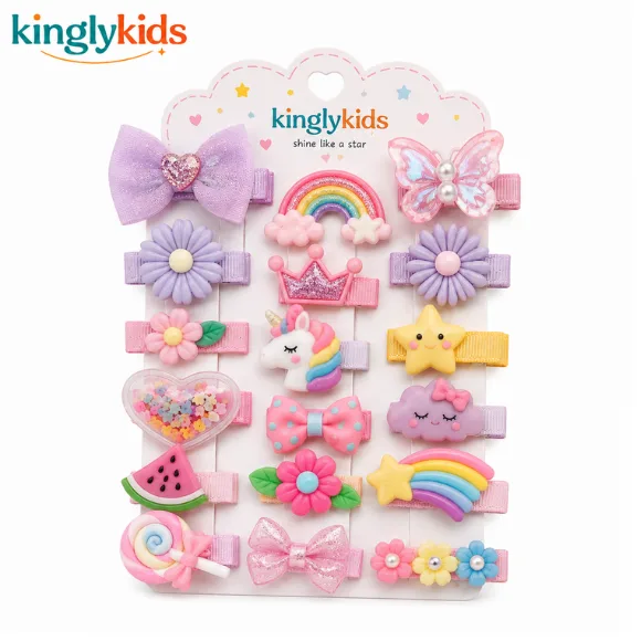 Multicolour Tic Tac Hair Clips Set for Girls