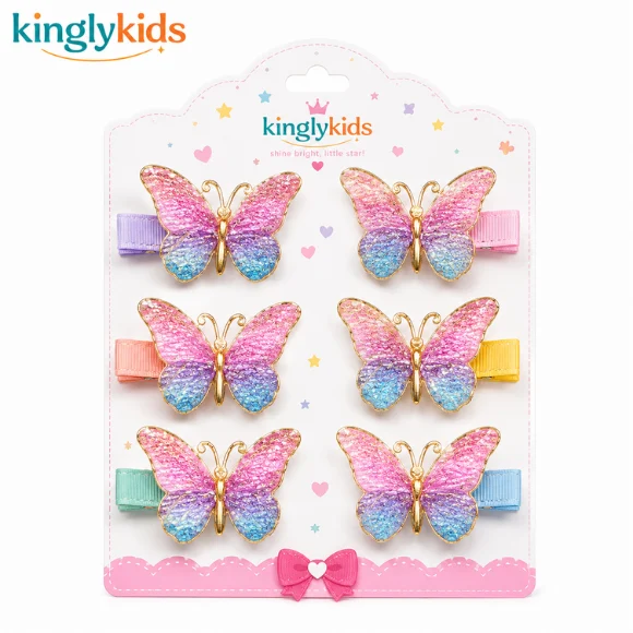 Set of 5 Stylish Alligator Hair Clips for Girls