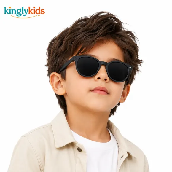 Unisex Black UV-Protected Sunglasses for Kids