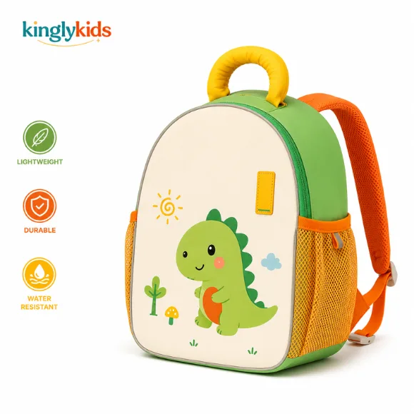Structured Nylon School Backpack with Reflective Strip