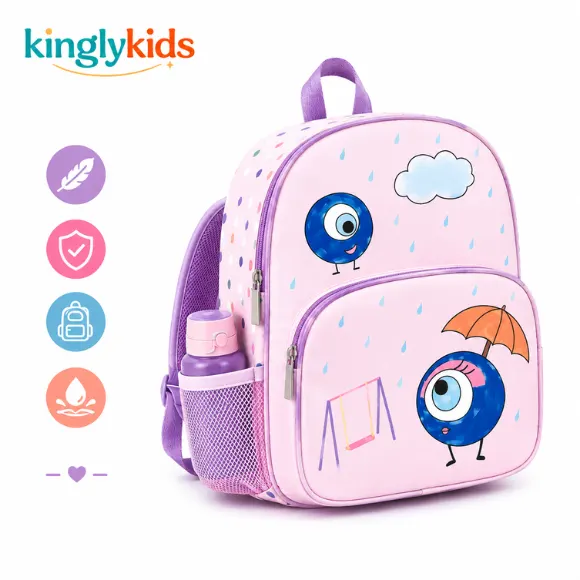 Girls Printed Water-Resistant School Backpack