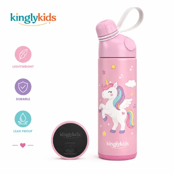 Pink Cartoon Stainless Steel Vacuum Flask Bottle – 500ml