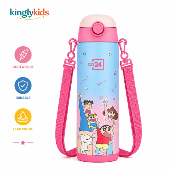 Pink Cartoon Print Hot & Cold Insulated Flask Water Bottle – 500ml