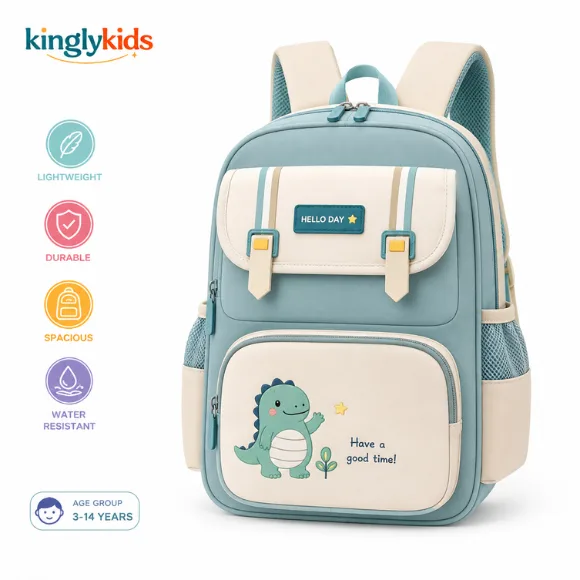 Typography Print School Backpack with Multiple Compartments