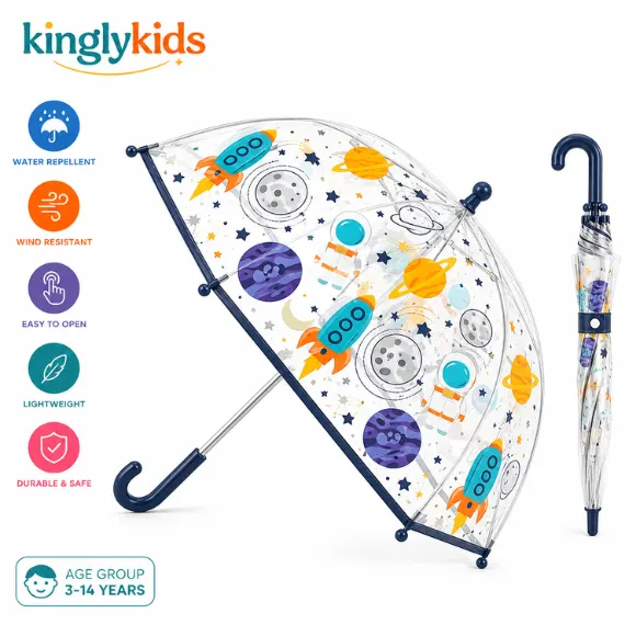 Cartoon Print Manual Non-Foldable Umbrella